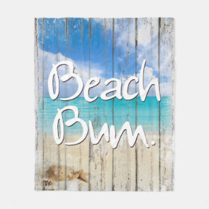 Beach Bum ~ Coastal-teken, stranddeken Fleece Deken