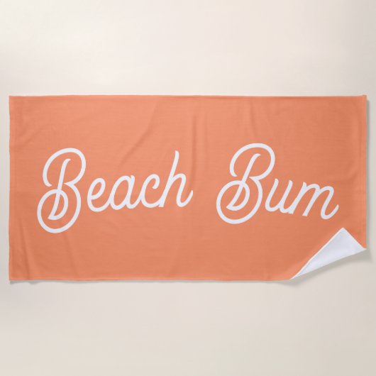 Beach Bum Coral Cute Minimal esthétique Serviette (Devant)