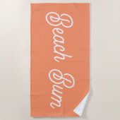 Beach Bum Coral Cute Minimal esthétique Serviette (Devant)