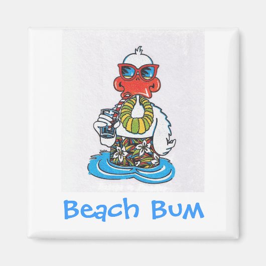 Beach Bum Duck Magneet (Voorkant)