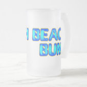Beach Bum Funny Slogan in Blue Matglas Bierpul (Voorkant rechts)