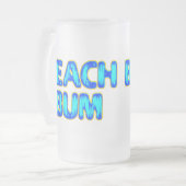 Beach Bum Funny Slogan in Blue Matglas Bierpul (Voorkant links)