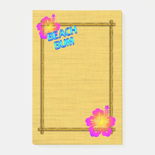 Beach Bum Hibiscus Flower Bamboo Lijst Art Post it Post-it® Notes (Voorkant)