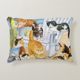 Beach Bum Kittens Accent Kussen