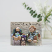 Beach Bum Monkeys Briefkaart (Staand voorkant)