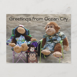 Beach Bum Monkeys Briefkaart