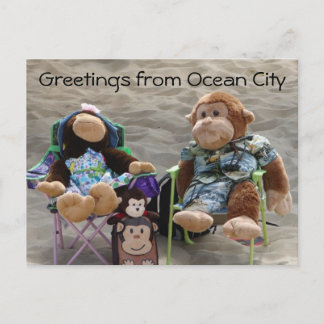 Beach Bum Monkeys Briefkaart