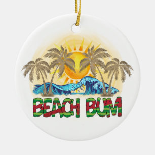 Beach Bum Ocean Waves Tropisch Keramisch Ornament