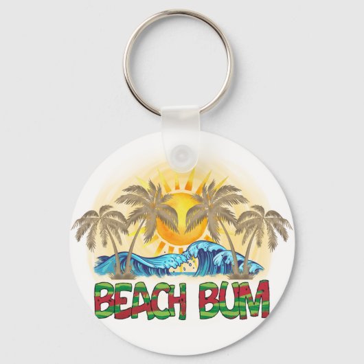Beach Bum | Ocean Waves | Tropisch Sleutelhanger (Achterkant)
