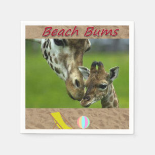 Beach Bum Paper Napkins Giraffe Servet