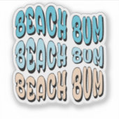 Beach bum retro tropisch eiland sticker (Voorkant)