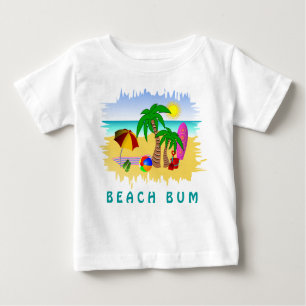 Beach Bum Sun Zee en Surf Leuk Kleurrijk Baby T-sh