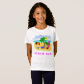 Beach Bum Sun Zee en Surf Leuk Kleurrijk Meisjes T T-shirt (Voorkant volledig)
