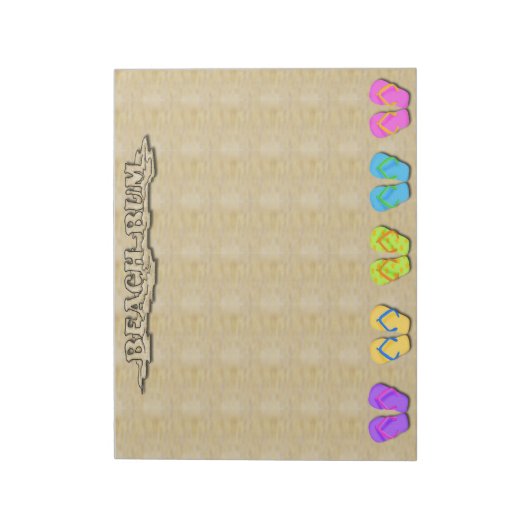 Beach Bum Teenslippers Large Note Pad Notitieblok (Gedraaid)