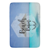Beach Bum Typography - Umbrella on Tropical Beach Badmat (Voorkant Verticaal)