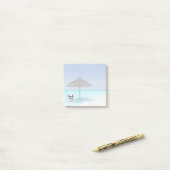Beach Bum Typography - Umbrella on Tropical Beach Post-it® Notes (Op bureau)