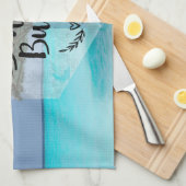 Beach Bum Typography - Umbrella on Tropical Beach Theedoek (Quarter Fold)