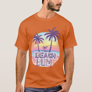 Beach Bum Vakantie Palm Tree Tropische Zonsonderga T-shirt