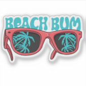 Beach bum zonnebril met palmbomen sticker (Voorkant)