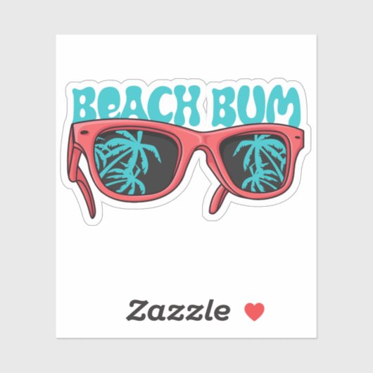 Beach bum zonnebril met palmbomen sticker (Vel)