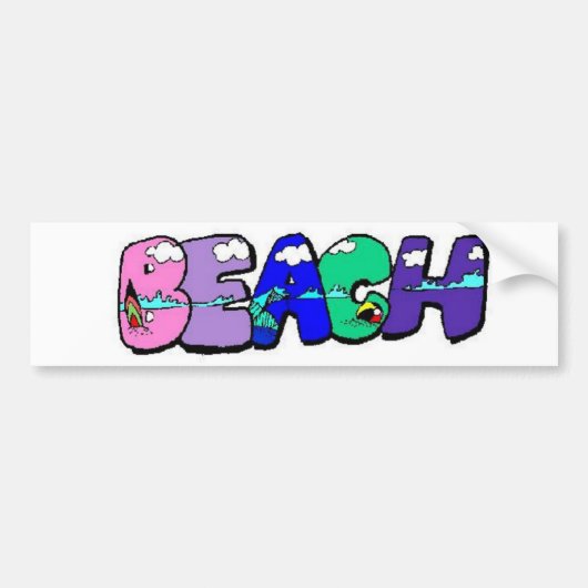Beach Bumpersticker (Voorkant)
