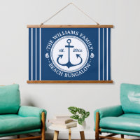 Beach Bungalow | Nautical Navy Anchor Custom Name