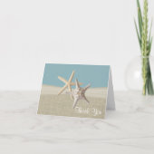 Beach Burlap en Starfish Sky Blue Dank u Bedankkaart (Voorkant)