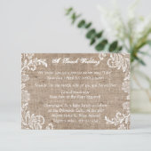 Beach Burlap & Lace - 3x5 Wedding Invitation Kaart (Staand voorkant)