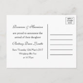 Beach Burlap Mason Jar Baby Faire-part (Dos)