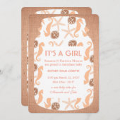 Beach Burlap Mason Jar Baby Faire-part (Devant / Derrière)