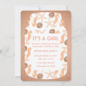 Beach Burlap Mason Jar Baby kondiging Aankondiging (Voorkant)