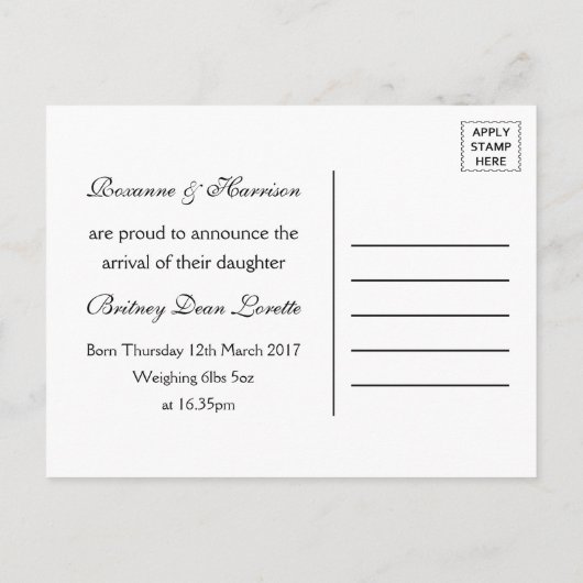 Beach Burlap Mason Jar Baby kondiging Aankondigingskaart (Achterkant)