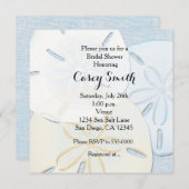 Beach Burlap Sand Dollar Bruids Douche Uitnodiging (Voorkant / Achterkant)