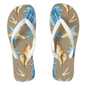 Beach Burlap Seashell Nautische zeesterren + zeepa Teenslippers (Voetbed)