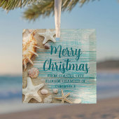 Beach Busines Seashells Custom Christmas Gift Glas Ornament