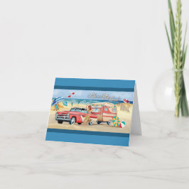 Beach Camper + Classic Car Note Cards Bedankkaart