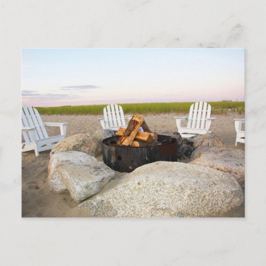 Beach Campfire in Dusk Cape Cod Briefkaart (Voorkant)