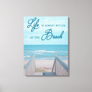 BEACH CANVAS PRINT MET QUOTE