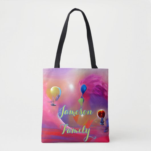 Beach Canvas tas Family Sand Welcome Balloons (Voorkant)