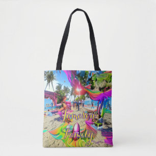 Beach Canvas tas Family Sand Welcome Balloons
