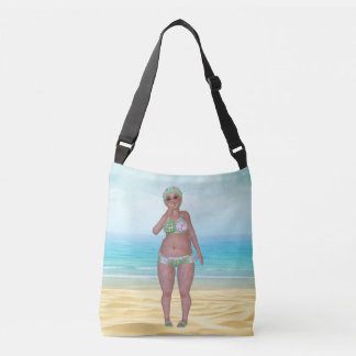 Beach Canvas tas met Funny Bathing Beauty