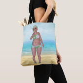 Beach Canvas tas met Funny Bathing Beauty (Dichtbij)