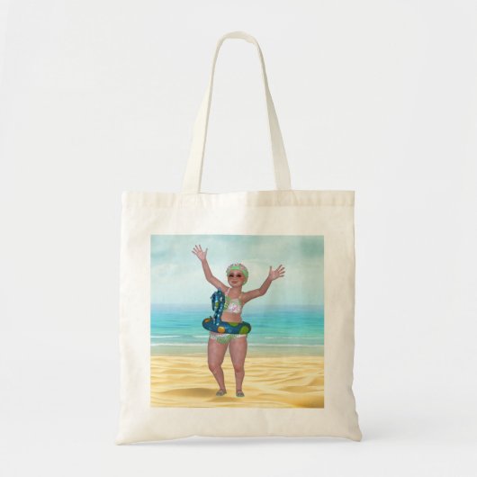 Beach Canvas tas met Funny Bathing Beauty (Voorkant)