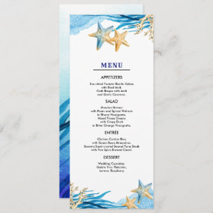 Beach Cartes de menu Mariage d'aquarelle de mer