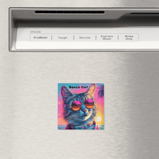 Beach Cat Magnet Magneet (Insitu (Vaatwasser))