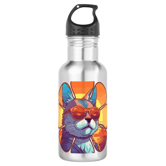 Beach Cat Waterfles (Voorkant)