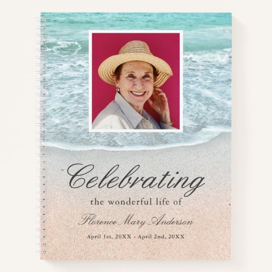 Beach Celebration of Life Photo Funeral Livre d'or (Devant)