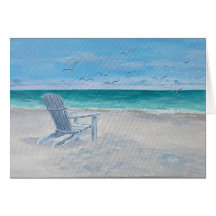 Beach chair painting, feel better card