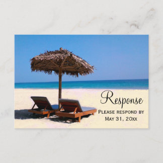 Beach Chairs Destination Wedding RSVP Kaartje