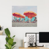 Beach Chairs in Blue and Oranje Photo Poster (Thuiskantoor)